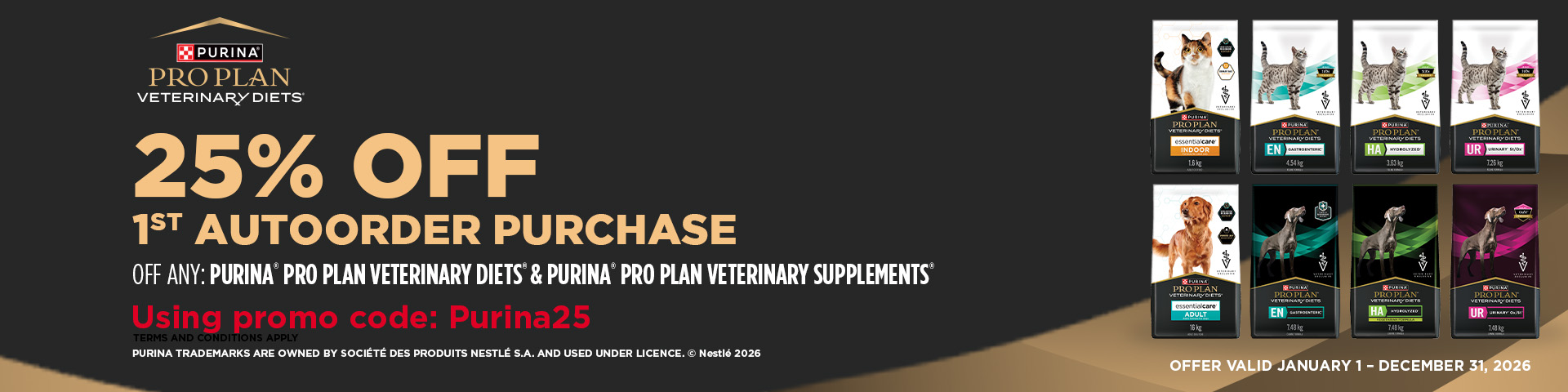 Save 20% when you auto order your first Purina Pet Food Order with discount Code
