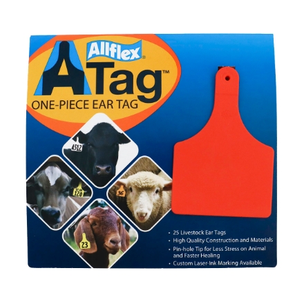 Picture of ALLFLEX  A-TAG COW one piece RED BLANK - 25/bag