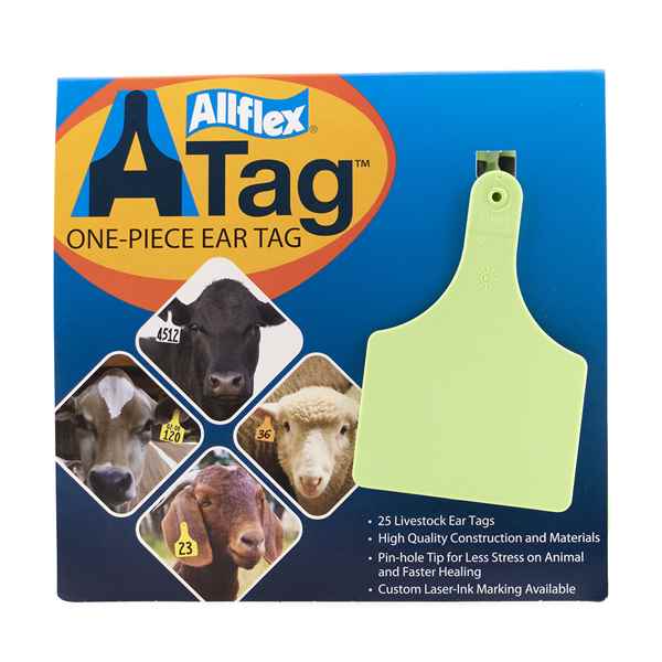 Picture of ALLFLEX  A-TAG COW one piece GREEN BLANK - 25's