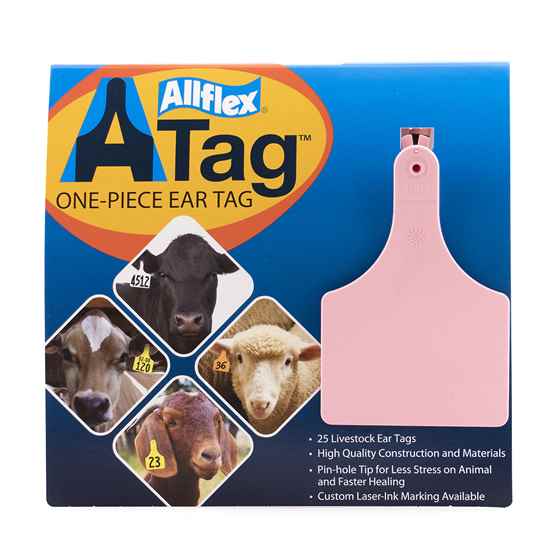 Picture of ALLFLEX  A-TAG COW one piece PINK BLANK - 25s