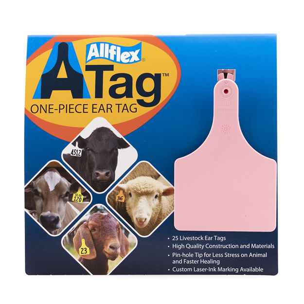 Picture of ALLFLEX  A-TAG COW one piece PINK BLANK - 25s 