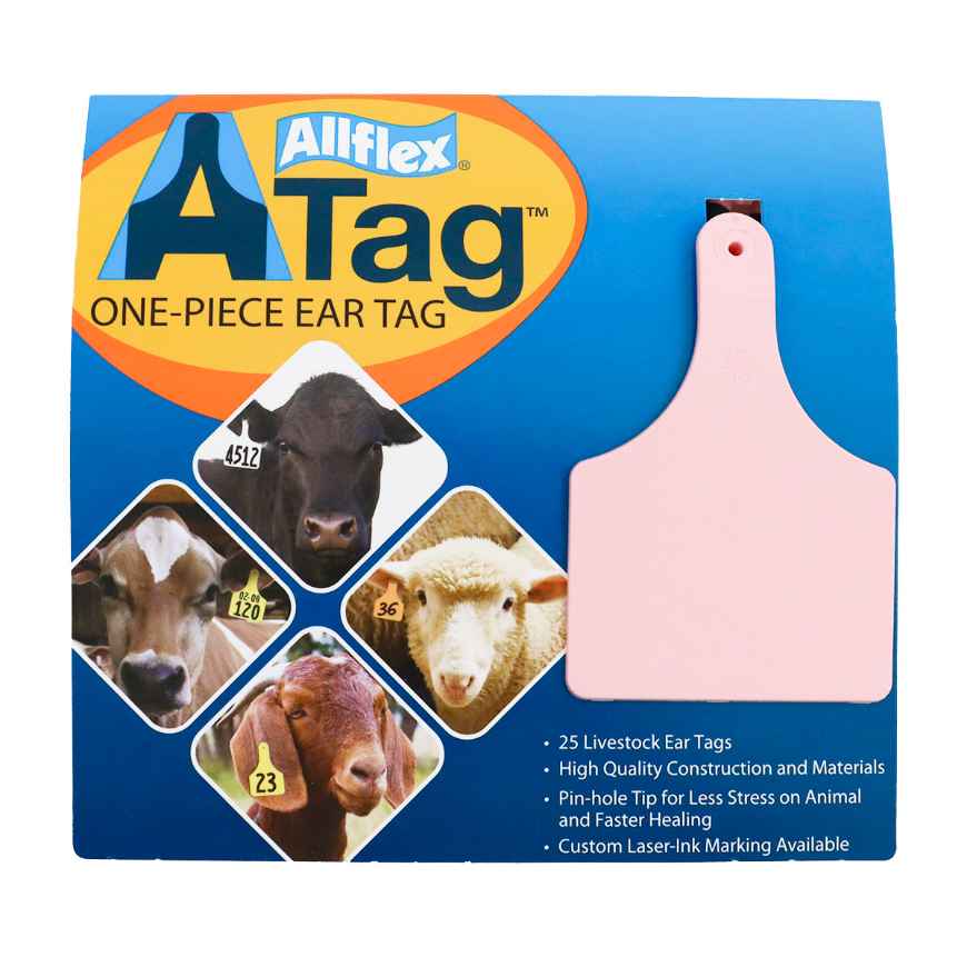 Picture of ALLFLEX  A-TAG COW one piece PINK BLANK - 25/bag