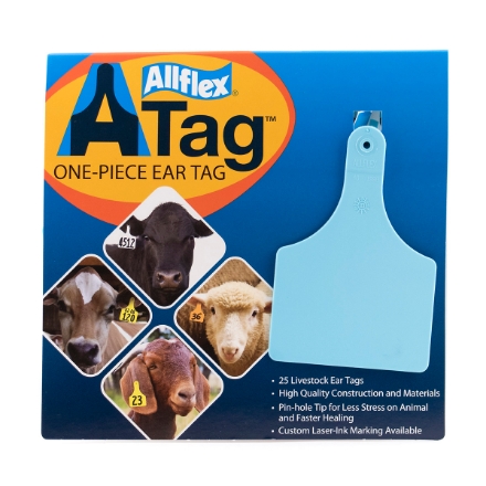 Picture of ALLFLEX  A-TAG COW one piece BLUE BLANK - 25/bag