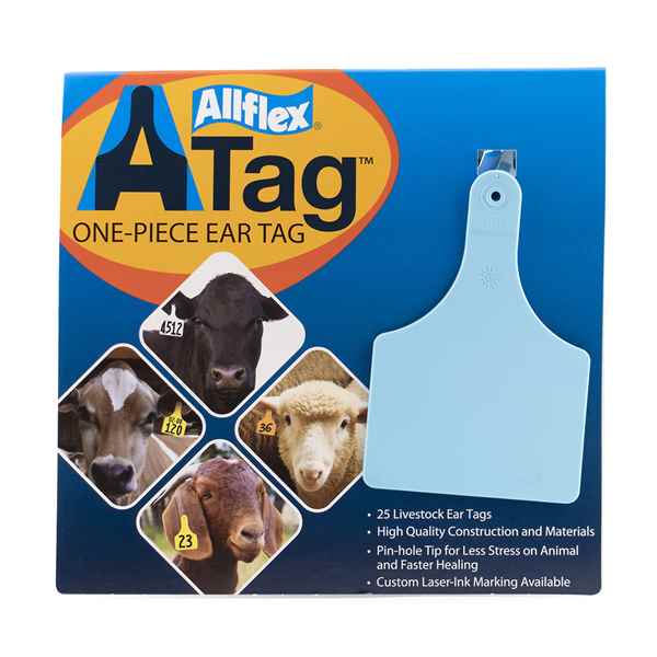 Picture of ALLFLEX  A-TAG COW one piece BLUE BLANK - 25's
