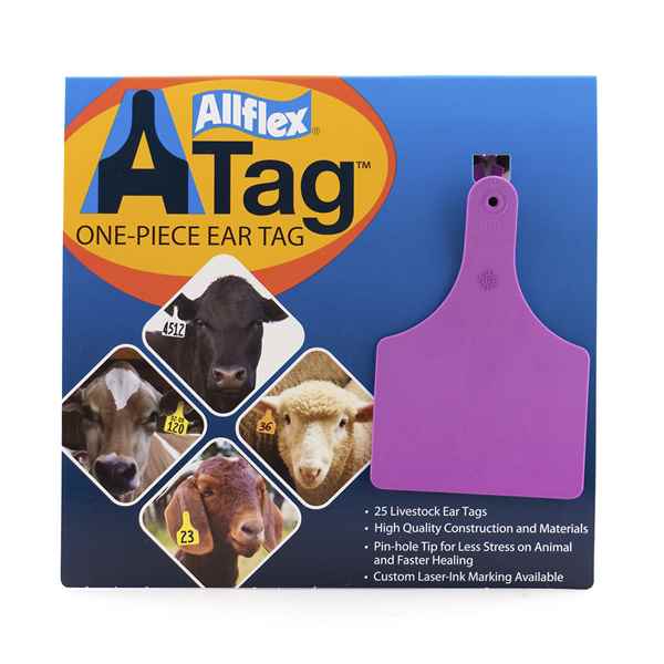 Picture of ALLFLEX  A-TAG COW one piece PURPLE BLANK - 25's