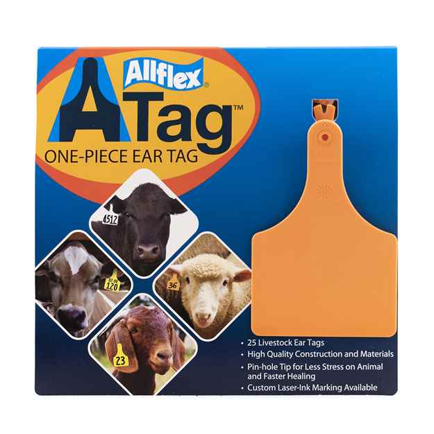 Picture of ALLFLEX  A-TAG COW one piece ORANGE BLANK - 25s 