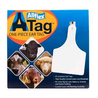 Picture of ALLFLEX  A-TAG COW one piece WHITE BLANK - 25s 