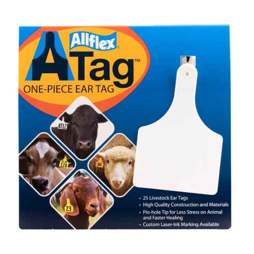 Picture of ALLFLEX  A-TAG COW one piece WHITE BLANK - 25s 