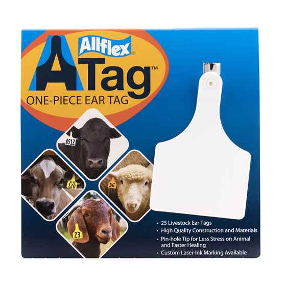 Picture of ALLFLEX  A-TAG COW one piece WHITE BLANK - 25s