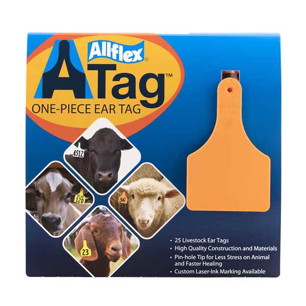 Picture of ALLFLEX  A-TAG CALF one piece ORANGE BLANK - 25/bag