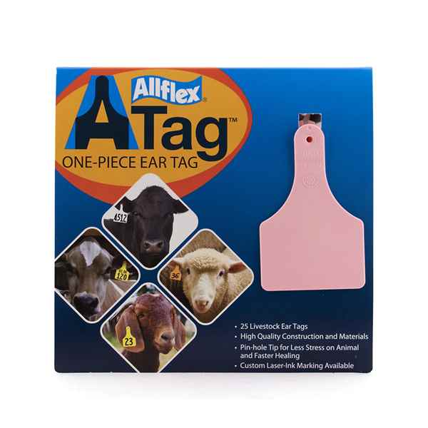 Picture of ALLFLEX  A-TAG CALF one piece PINK BLANK - 25s 