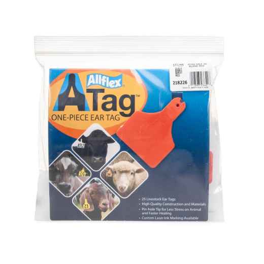 Picture of ALLFLEX  A-TAG CALF V2 one piece RED BLANK - 25/bag