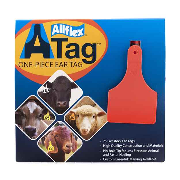 Picture of ALLFLEX  A-TAG CALF one piece RED BLANK - 25's