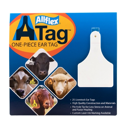 Picture of ALLFLEX  A-TAG CALF one piece WHITE BLANK - 25/bag