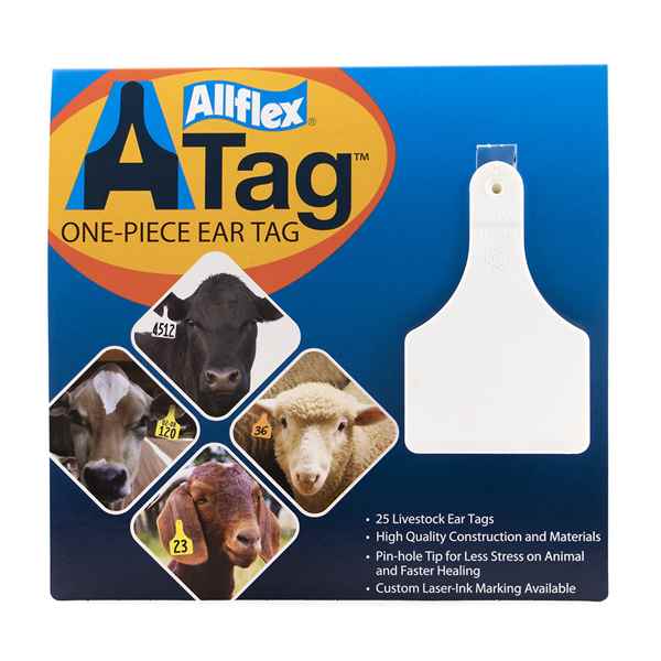 Picture of ALLFLEX  A-TAG CALF one piece WHITE BLANK - 25's