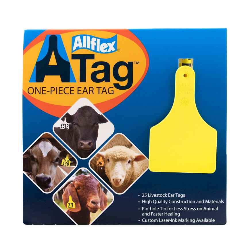 Picture of ALLFLEX  A-TAG CALF one piece YELLOW BLANK - 25/bag