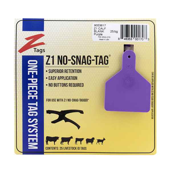 Picture of Z TAG CALF one piece PURPLE BLANK - 25's