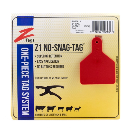 Picture of Z TAG CALF one piece RED BLANK - 25/bag