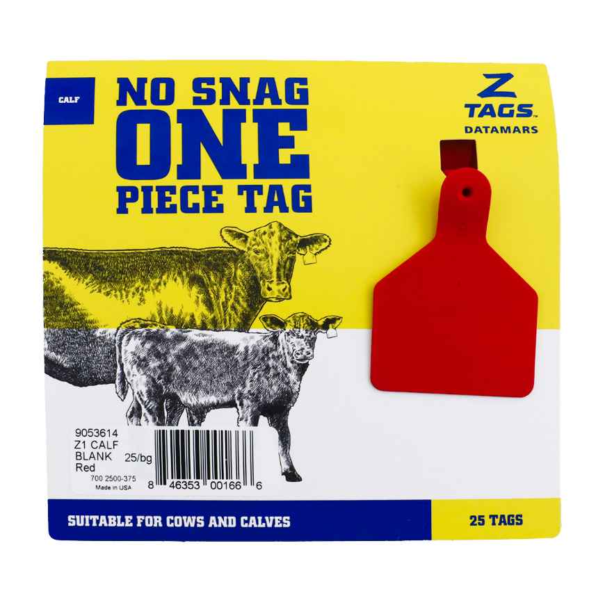 Picture of Z TAG CALF one piece RED BLANK - 25/bag