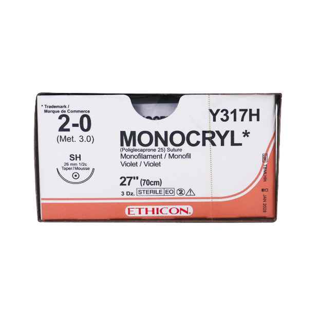 Picture of MONOCRYL 2/0 VIOLET 27in MONO SH (Y317H) - 36`s