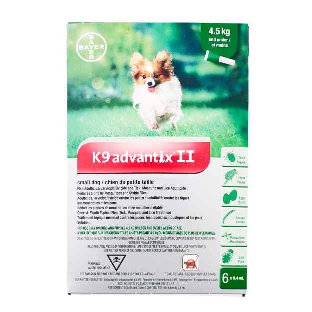 Picture of K9 ADVANTIX II GREEN 6 x 0.4ml DOG UNDER 4.5kg  (su12)