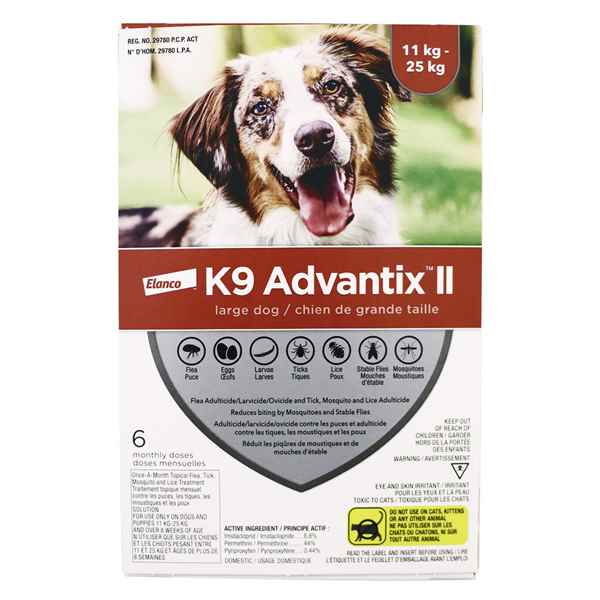 Picture of K9 ADVANTIX II RED 6 x 2.5ml DOGS 11kg - 25kg (su12)