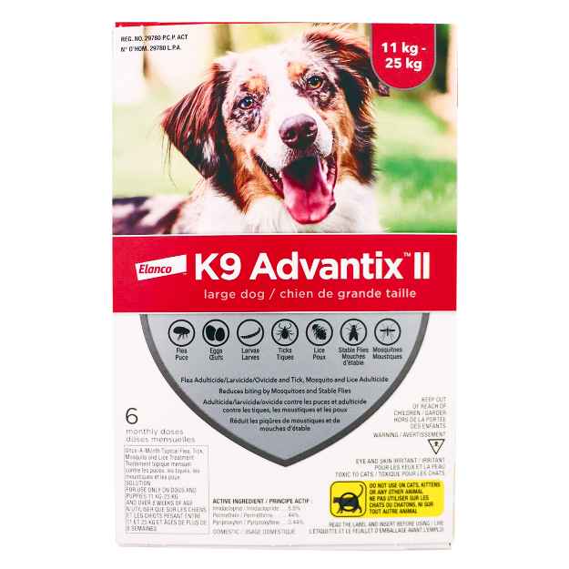 Picture of K9 ADVANTIX II RED 6 x 2.5ml DOGS 11kg - 25kg (su12)