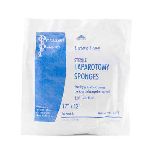 Picture of LAPAROTOMY SPONGE STERILE(PROF PREF) 12in x 12in - 5/pkg