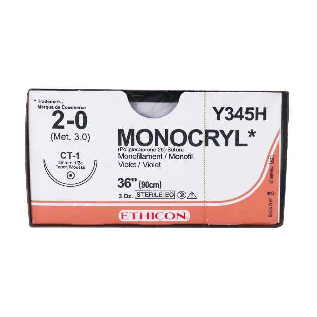 Picture of MONOCRYL 2/0 VIOLET 36in MONO CT-1 (Y345H) - 36`s