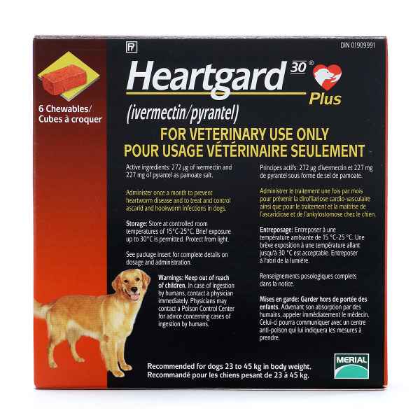 Picture of HEARTGARD-30 PLUS BROWN 272mcg23-45KG - 6s (SU 10)