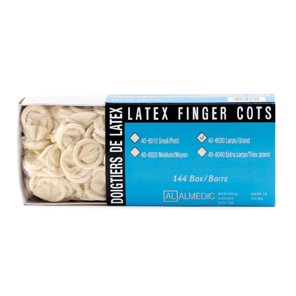 Picture of FINGER COTS LATEX Large - 144/box