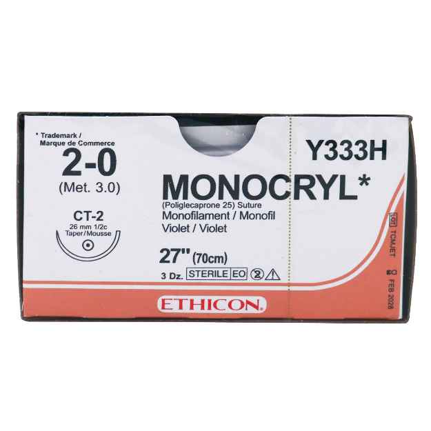 Picture of MONOCRYL 2/0 VIOLET 27in MONO CT-2 - 36`s (Y333H)