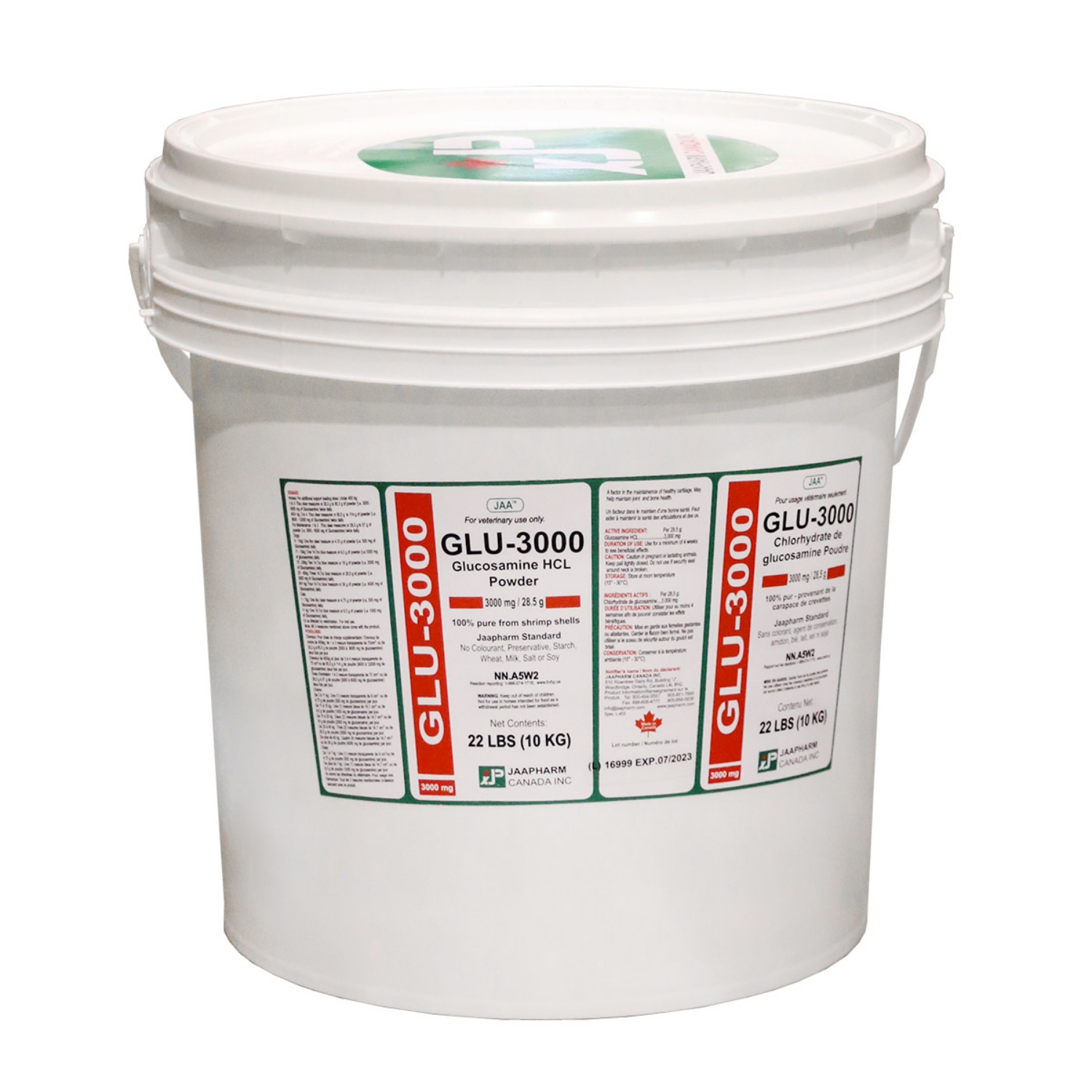 Picture of GLU 3000 GLUCOSAMINE HCL POWDER 3000mg/28.5g - 10kg/ 22lbs