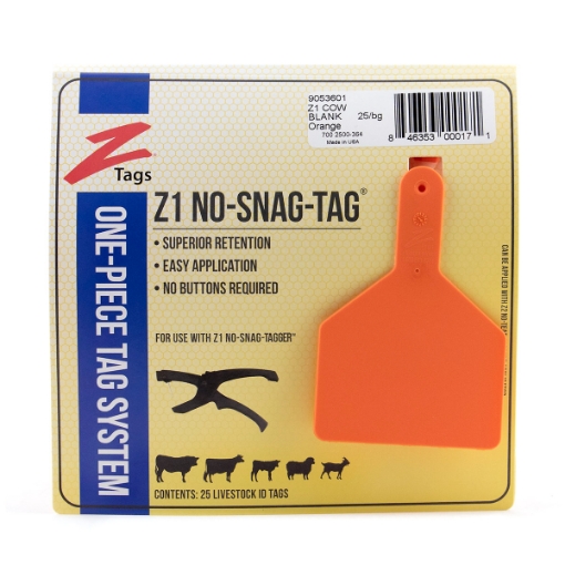 Picture of Z TAG COW one piece ORANGE BLANK - 25/bag