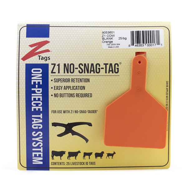Picture of Z TAG COW one piece ORANGE BLANK - 25's