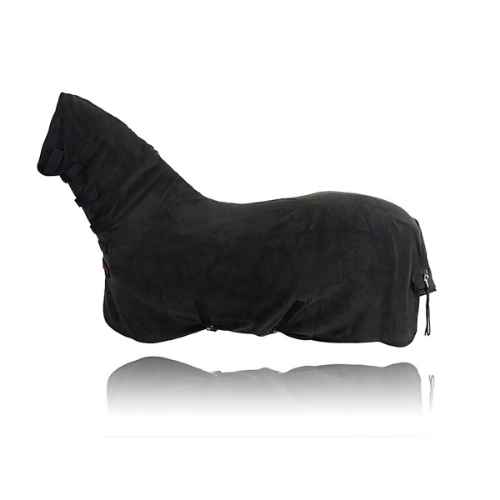 Picture of BACK ON TRACK EQUINE FLEECE RUG with NECK BLACK - 75in