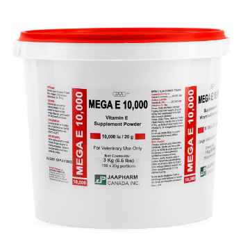 Show details for MEGA E 10000 iu / 20g VITAMIN E SUPPLEMENT POWDER - 3kg /6.6 Lbs Picture of MEGA E 10000 iu / 20g VITAMIN E SUPPLEMENT POWDER - 3kg /6.6 Lbs