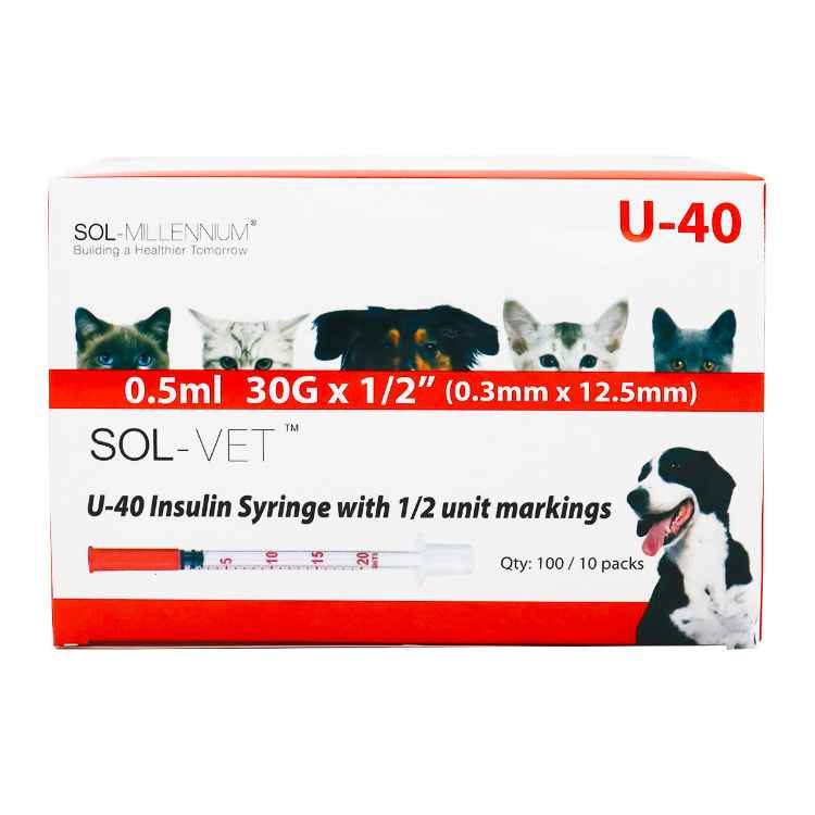 Picture of INSULIN SYRINGE SOL-M U40 0.5ml 30g x 1/2in - 100s