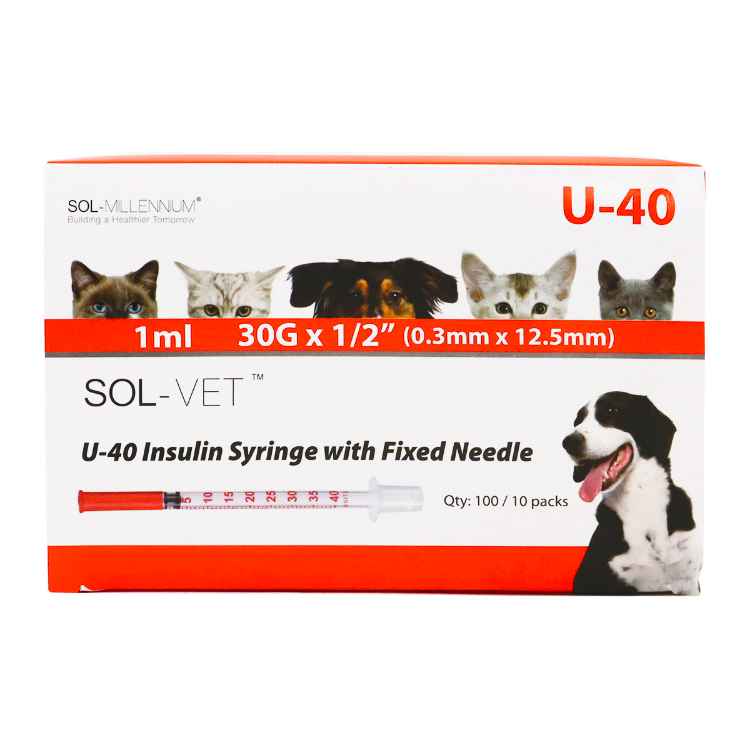 Picture of INSULIN SYRINGE SOL-M U40 1.0ml 30g x 1/2in - 100s