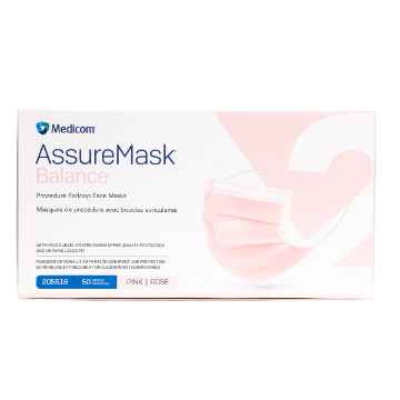 Show details for MASK ASSUREMASK BALANCE EARLOOP LEVEL 2 PINK - 50/box Picture of MASK ASSUREMASK BALANCE EARLOOP LEVEL 2 PINK - 50/box