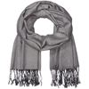 Picture of BACK ON TRACK HUMAN SCARF DARK GREY with BLACK TASSELS