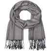 Picture of BACK ON TRACK HUMAN SCARF DARK GREY with BLACK TASSELS