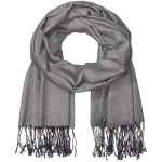 Picture of BACK ON TRACK HUMAN SCARF DARK GREY with BLACK TASSELS