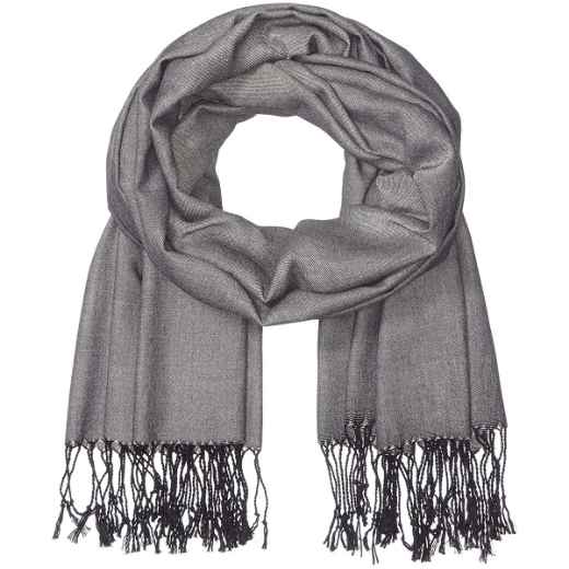 Picture of BACK ON TRACK HUMAN SCARF DARK GREY with BLACK TASSELS