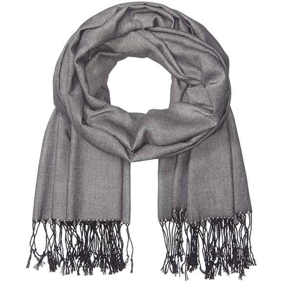 Picture of BACK ON TRACK SCARF DARK GREY w/ BLACK TASSELS