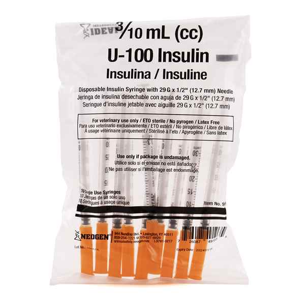 Picture of INSULIN SYRINGE & NEEDLE IDEAL U100 3/10cc 29g x 1/2in - 100`s