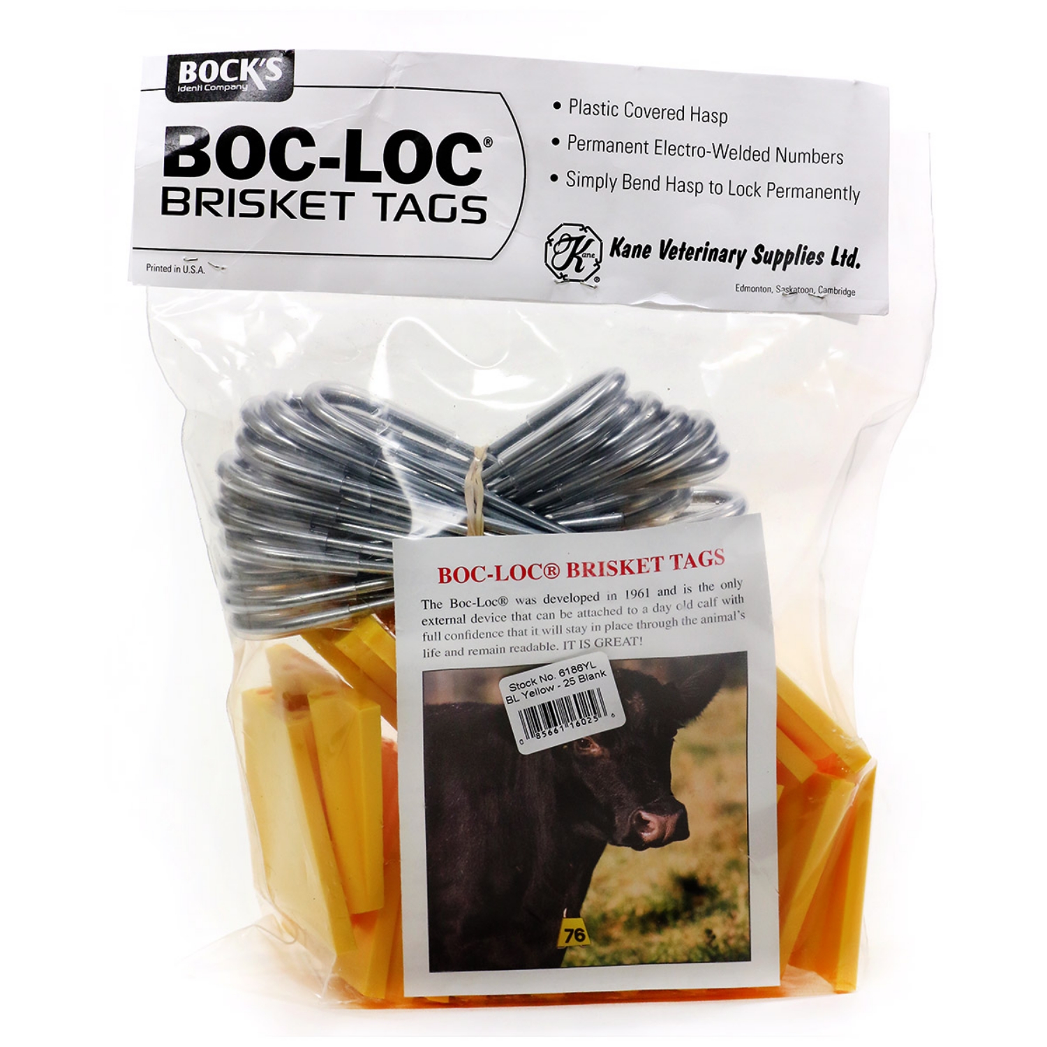 Picture of BRISKET TAG BOC LOC Yellow Blank - 25/bag