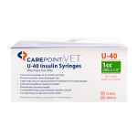 Picture of INSULIN SYRINGE & NEEDLE CAREPOINT 40iu 1cc 29g x 1/2in - 100`s