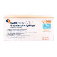 Picture of INSULIN SYRINGE & NEEDLE CAREPOINT 100iu 1/2cc 29g x 1/2in - 100`s
