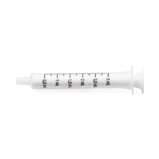 Picture of ORAL MEDICATION DISPENSERS with CLEAR BARRELS 3ml - 100/bag